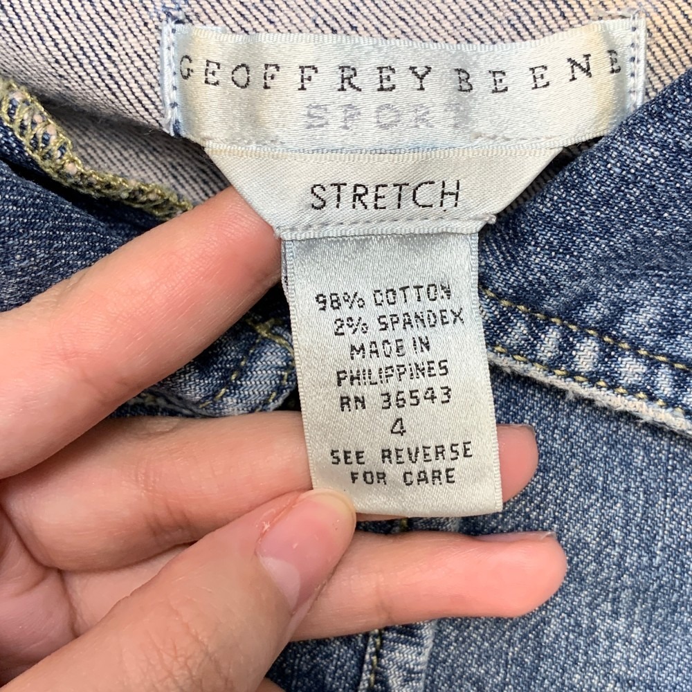Geoffrey Beene Sport Trucker Jacket Womens 4 Blue Denim Cotton Stretch Outdoor - Picture 9 of 14